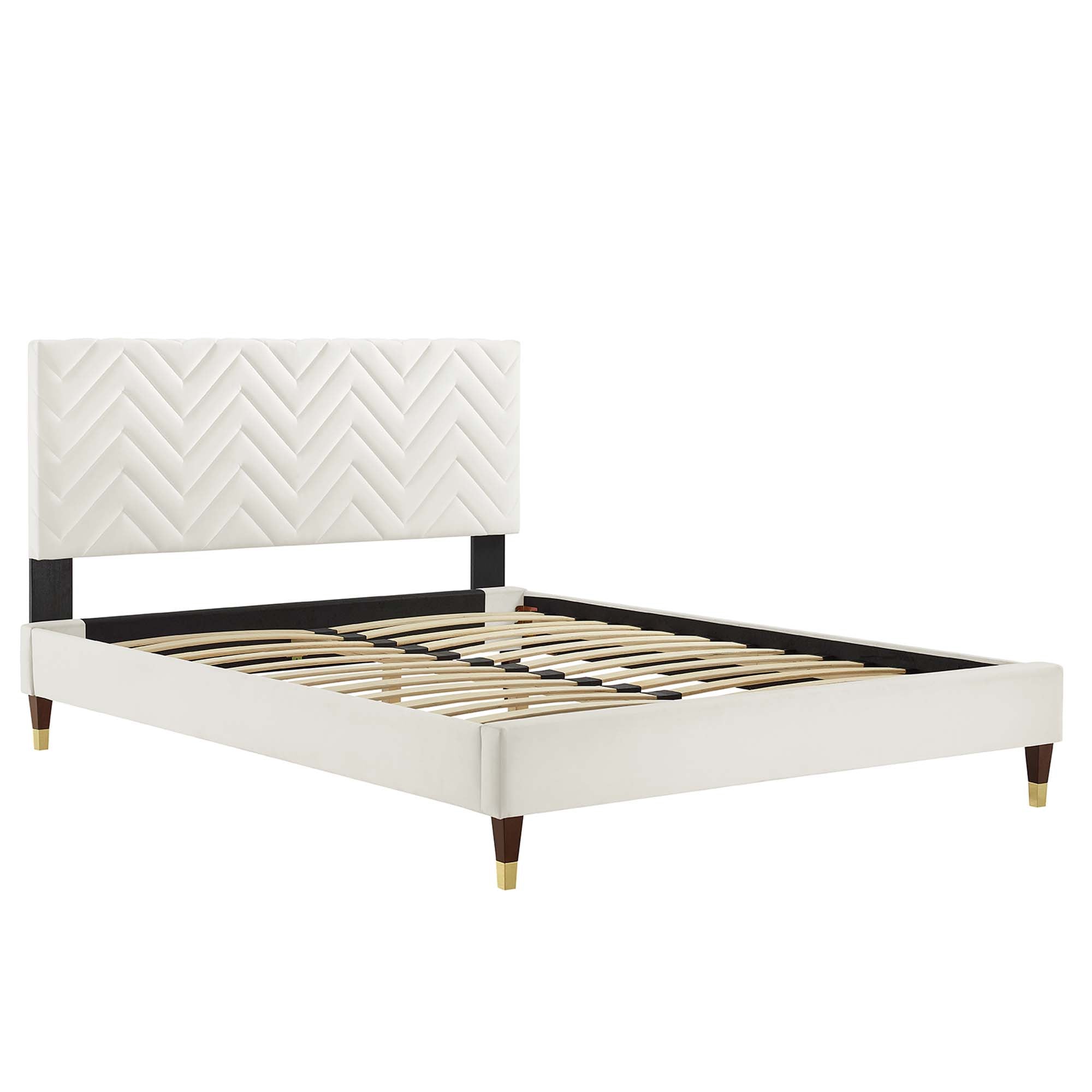 Zerina Queen Platform Bed - White Denmark Home