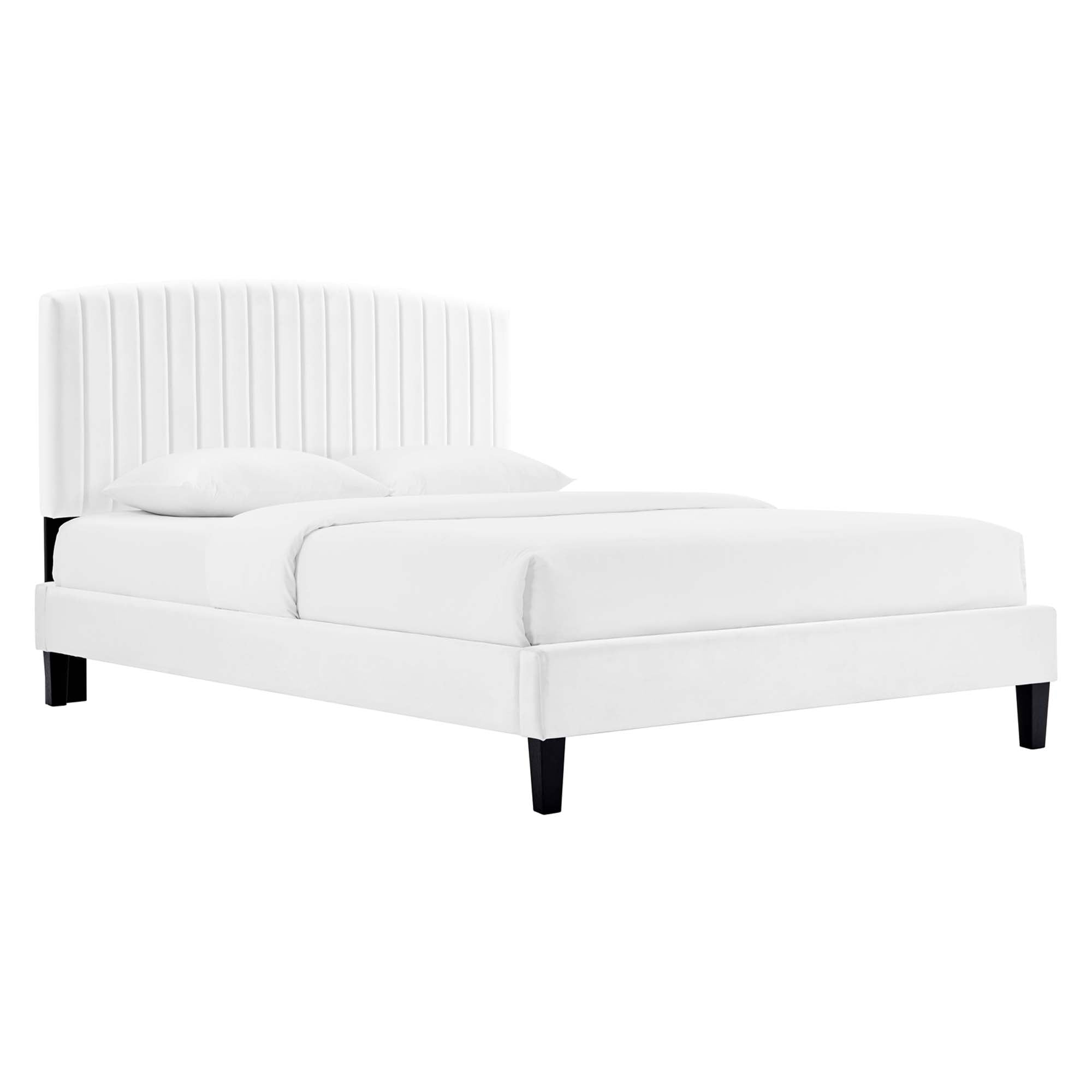 Valois Full Platform Bed – White Denmark Home
