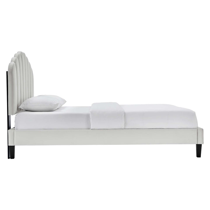 Elise Full Platform Bed - Light Gray Denmark Home