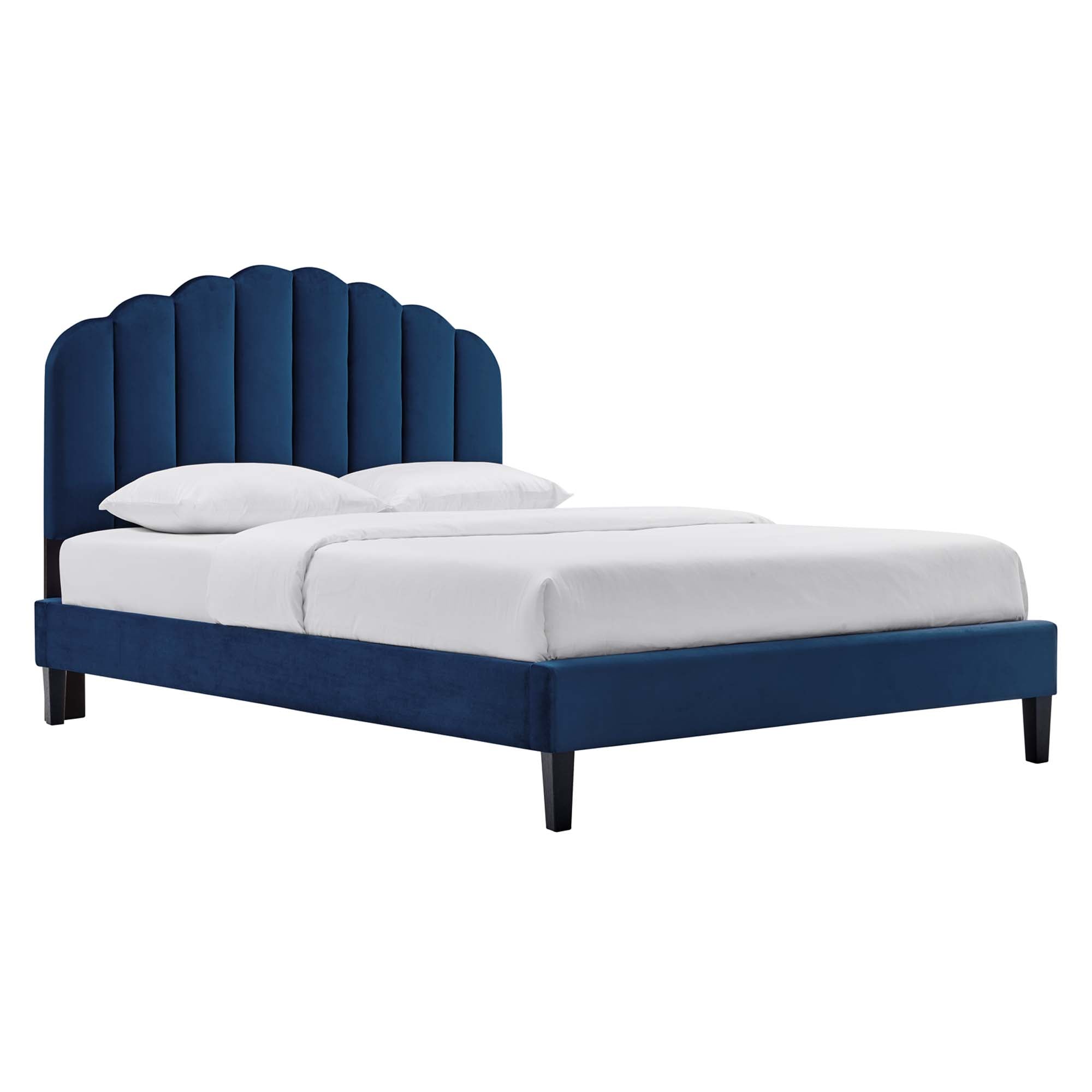 Elise Full Platform Bed - Navy Denmark Home