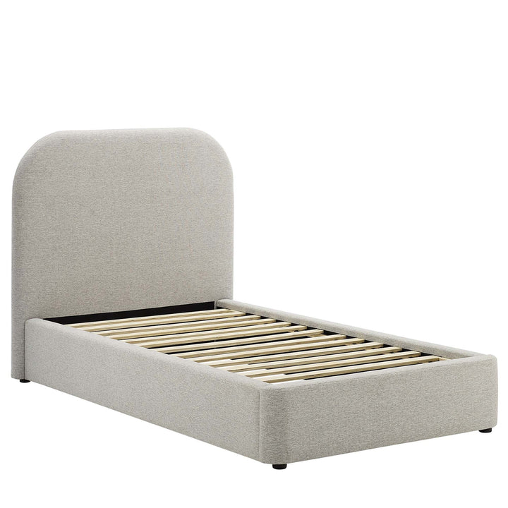Elskov Twin Platform Bed - Heathered Weave Light Gray Denmark Home