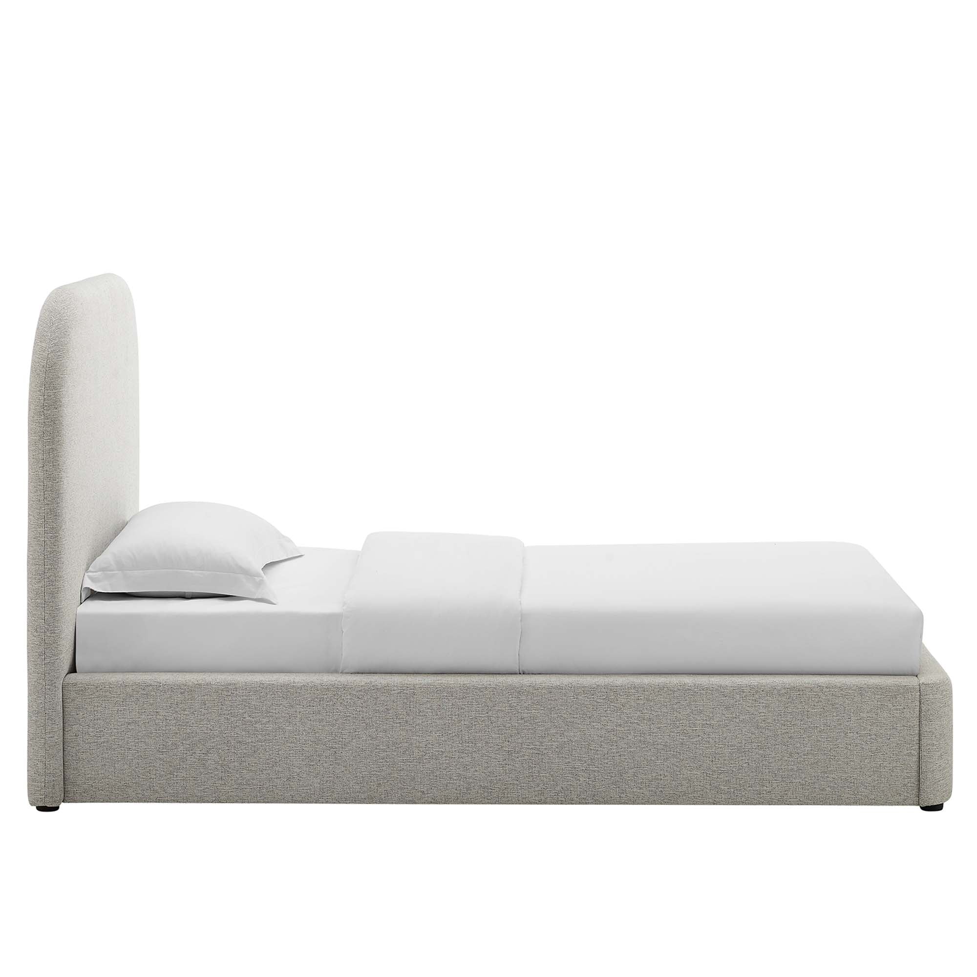 Elskov Twin Platform Bed - Heathered Weave Light Gray Denmark Home