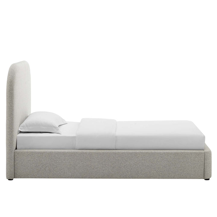 Elskov Twin Platform Bed - Heathered Weave Light Gray Denmark Home