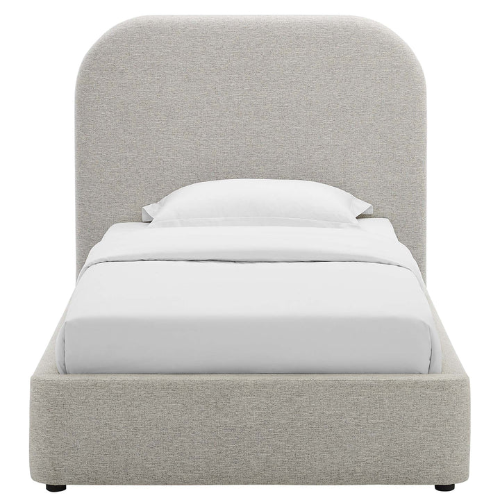 Elskov Twin Platform Bed - Heathered Weave Light Gray Denmark Home