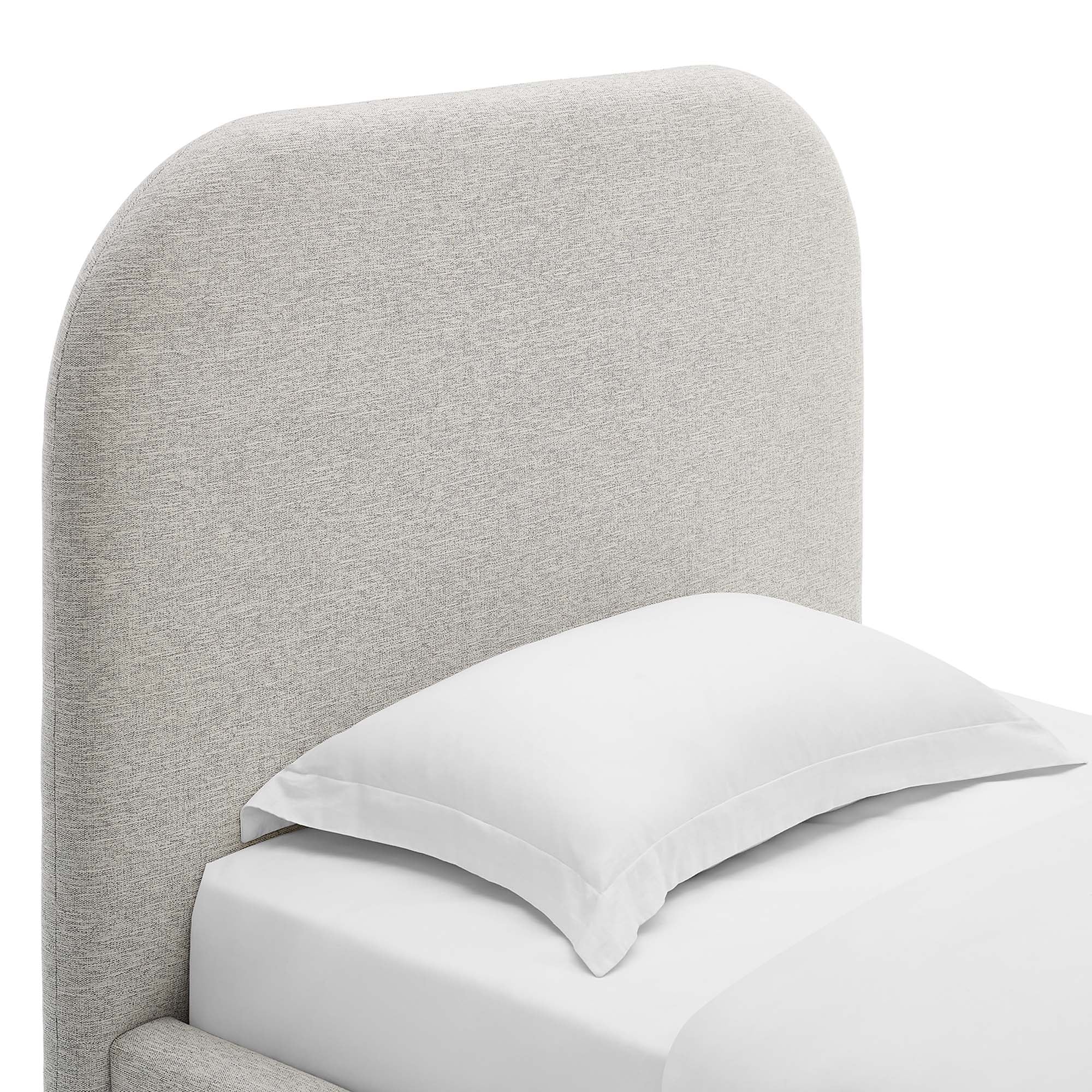 Elskov Twin Platform Bed - Heathered Weave Light Gray Denmark Home