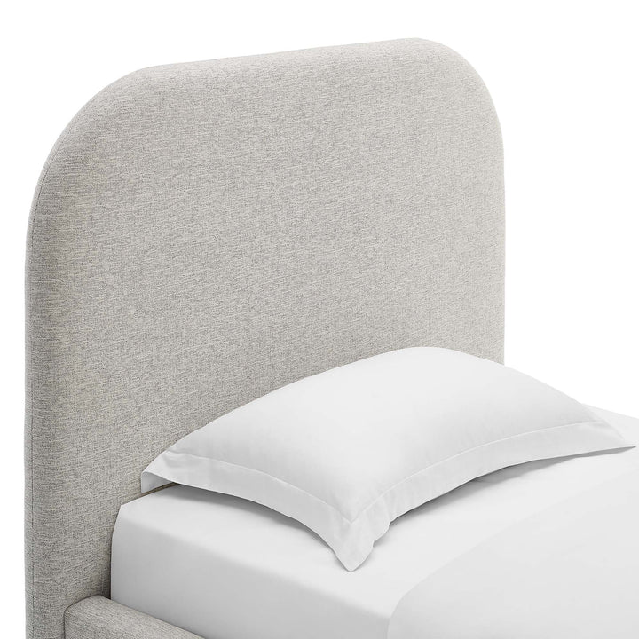 Elskov Twin Platform Bed - Heathered Weave Light Gray Denmark Home