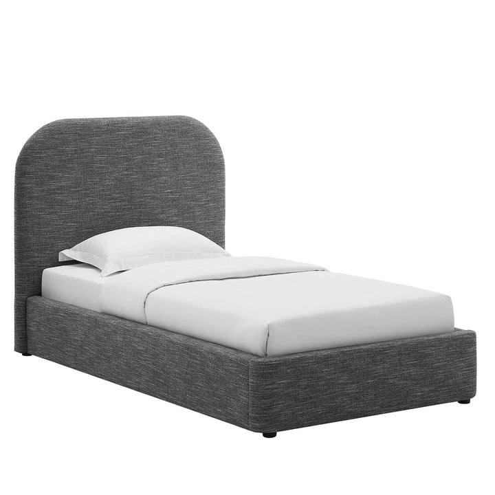 Elskov Twin Platform Bed - Heathered Weave Light Gray (Copy) Denmark Home