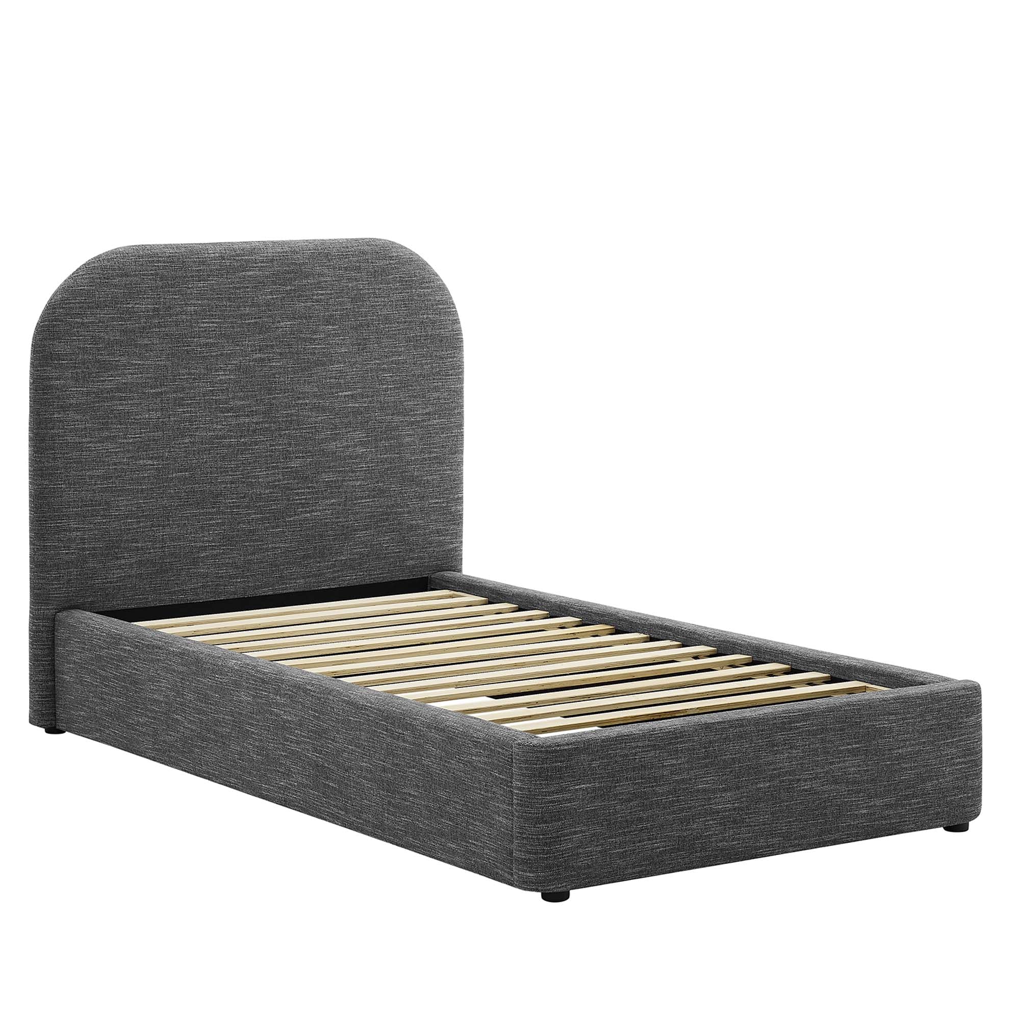 Elskov Twin Platform Bed - Heathered Weave Slate Denmark Home