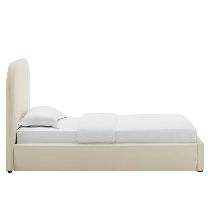 Elskov Performance Velvet Twin Platform Bed - Alabaster Denmark Home