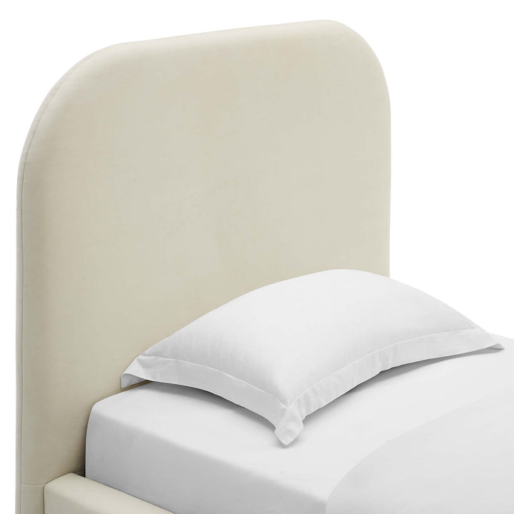 Elskov Performance Velvet Twin Platform Bed - Alabaster Denmark Home