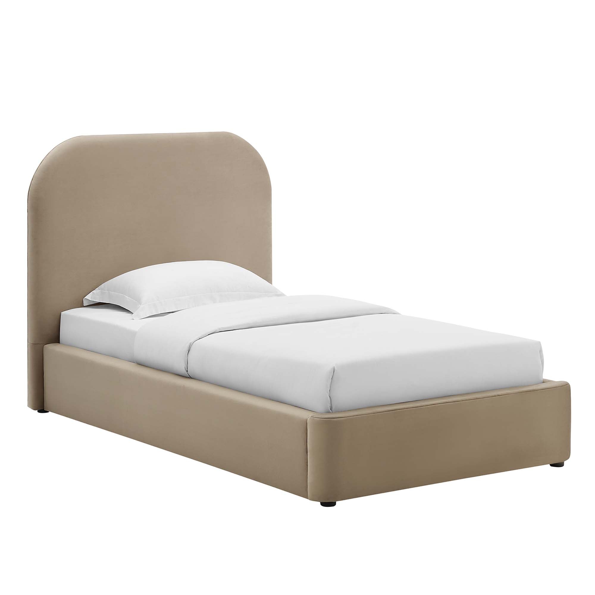 Elskov Performance Velvet Twin Platform Bed - Alabaster (Copy) Denmark Home
