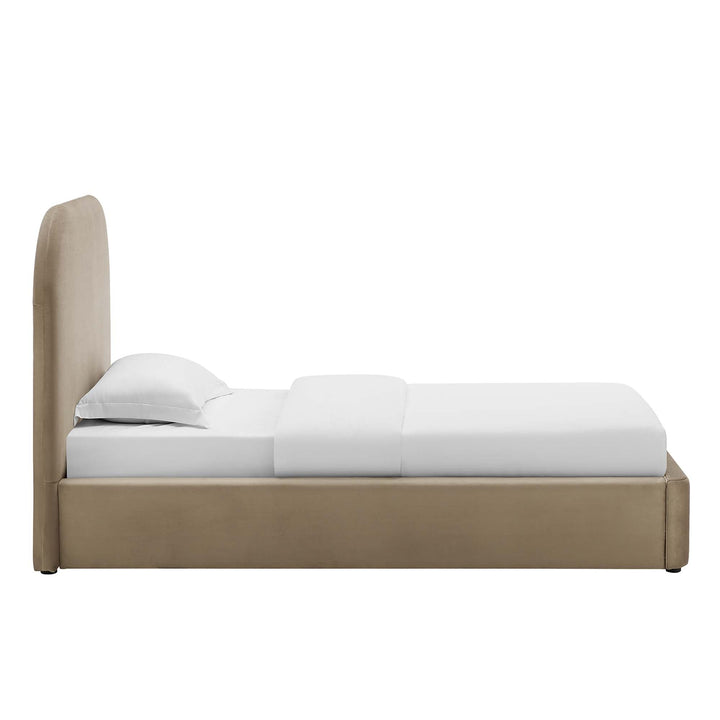 Elskov Performance Velvet Twin Platform Bed - Taupe Denmark Home