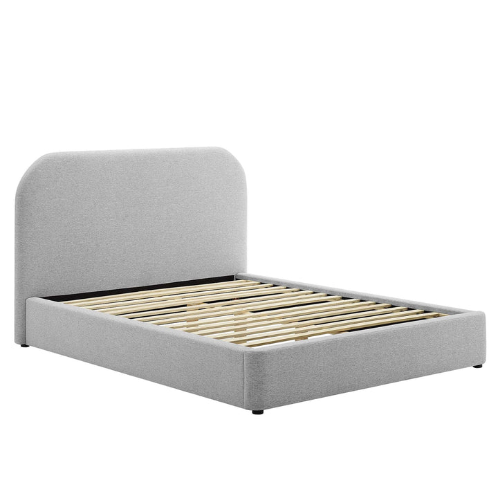Elskov Full Platform Bed - Heathered Weave Light Gray Denmark Home