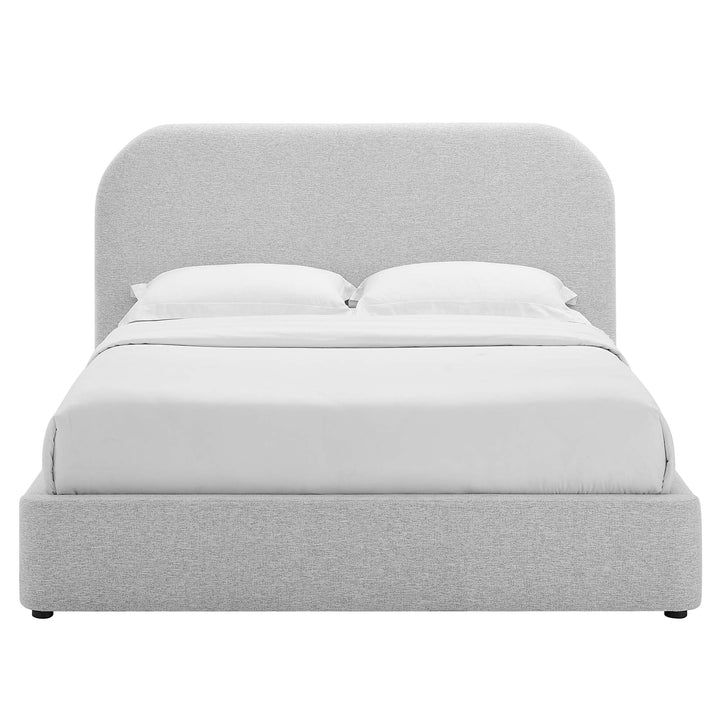Elskov Full Platform Bed - Heathered Weave Light Gray Denmark Home