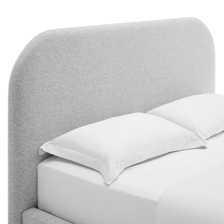 Elskov Full Platform Bed - Heathered Weave Light Gray Denmark Home
