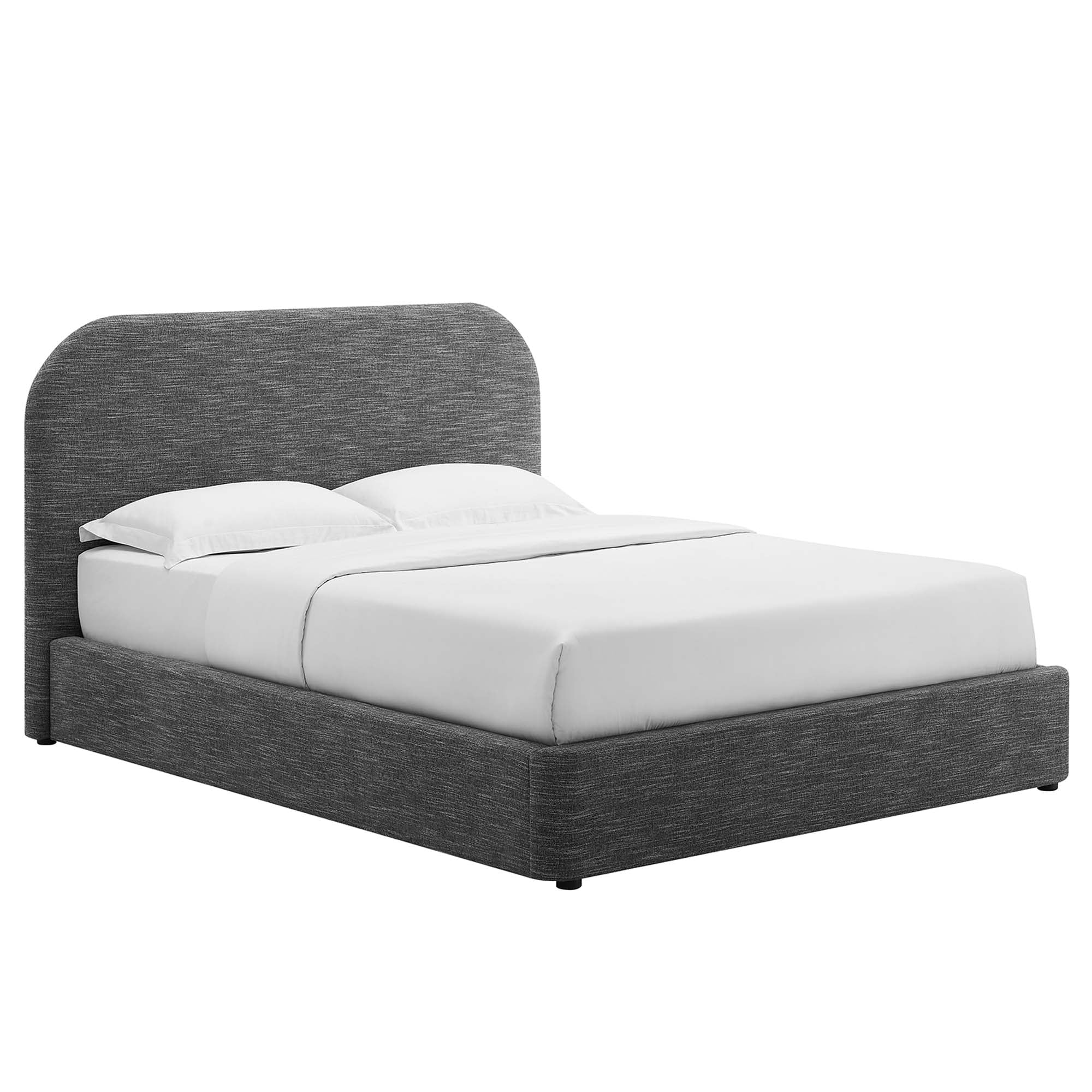 Elskov Queen Platform Bed - Heathered Weave Slate (Copy) Denmark Home