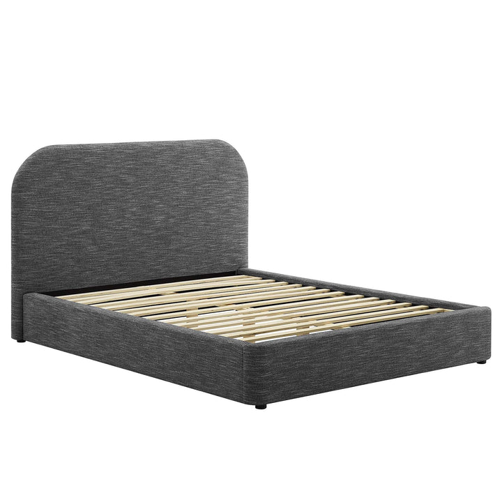 Elskov Queen Platform Bed - Heathered Weave Slate Denmark Home