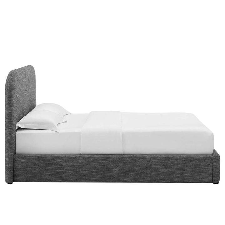 Elskov Queen Platform Bed - Heathered Weave Slate Denmark Home