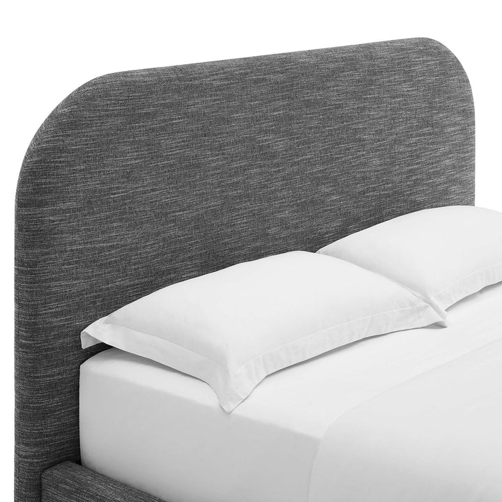 Elskov Queen Platform Bed - Heathered Weave Slate Denmark Home
