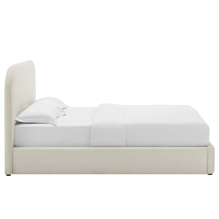 Elskov Performance Velvet Full Platform Bed - Alabaster Denmark Home