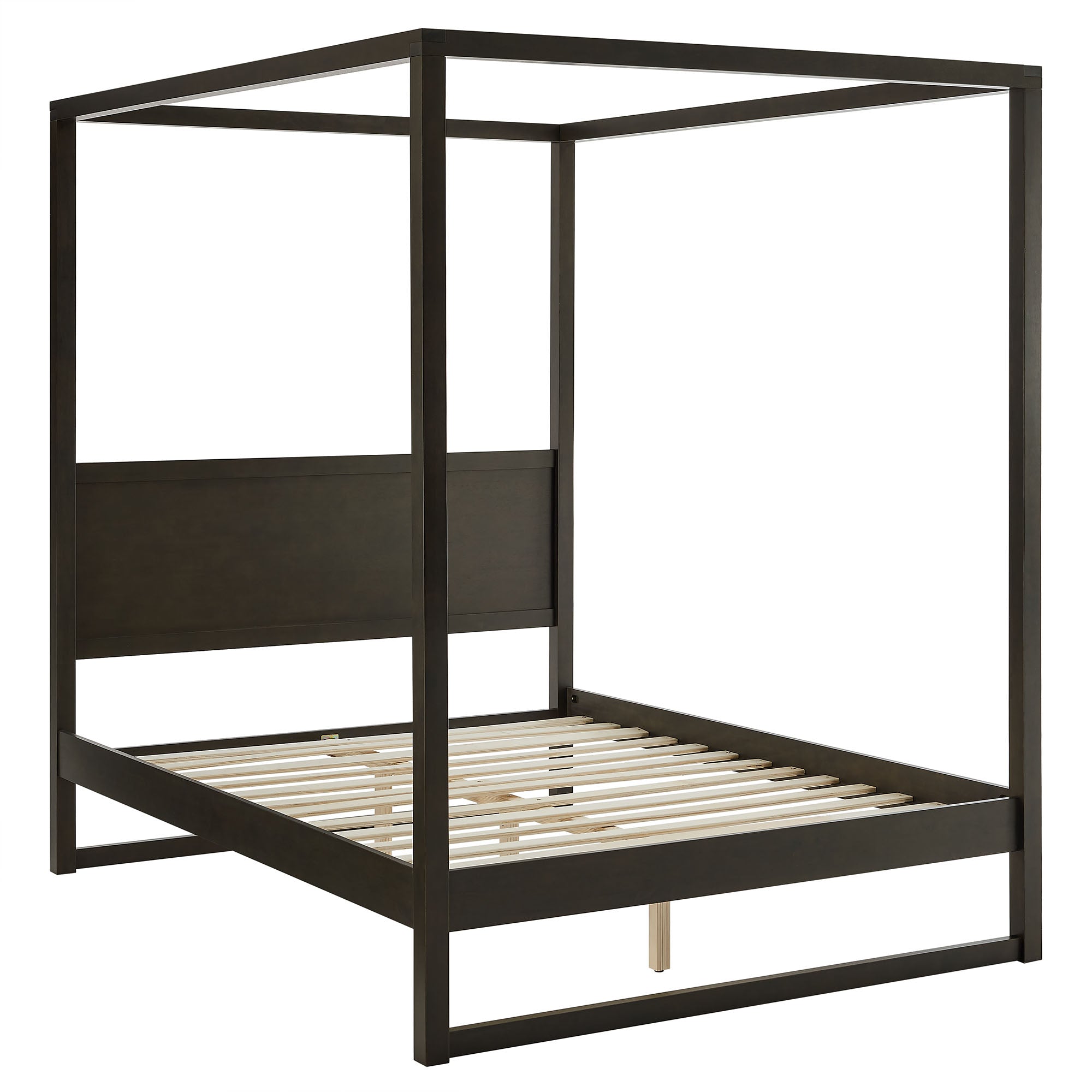 Skova Queen Canopy Bed – Smoked Oak Denmark Home