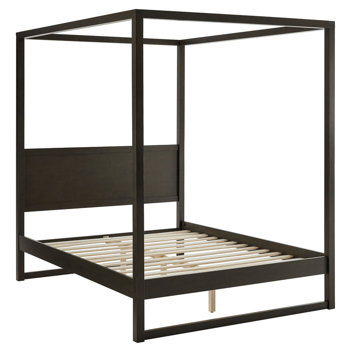 Skova Queen Canopy Bed – Smoked Oak Denmark Home