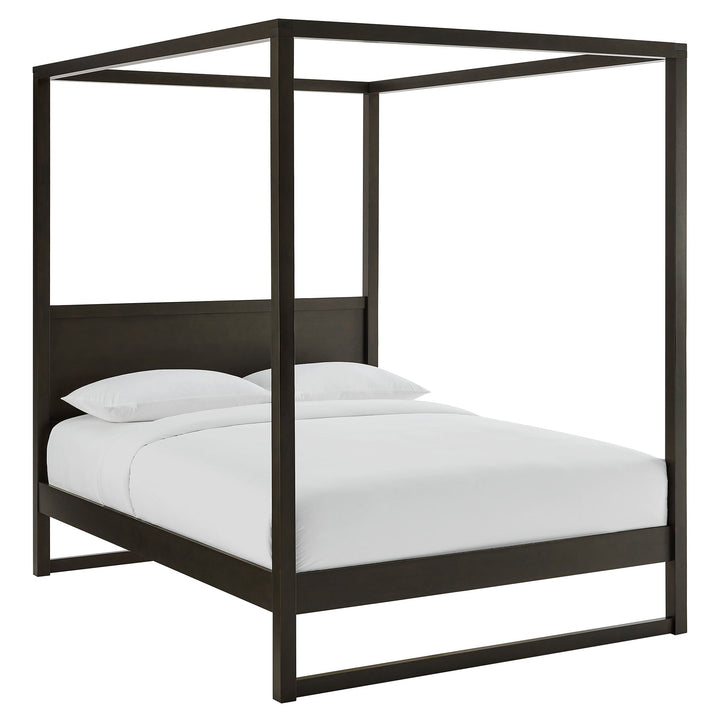 Skova Queen Canopy Bed – Smoked Oak Denmark Home
