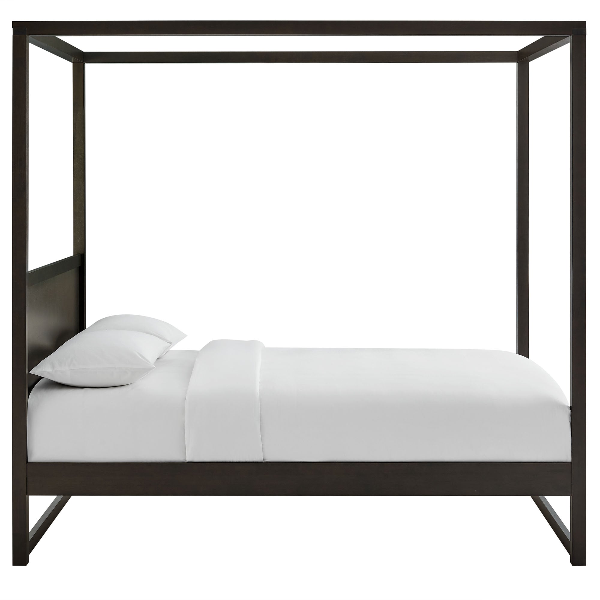 Skova Queen Canopy Bed – Smoked Oak Denmark Home