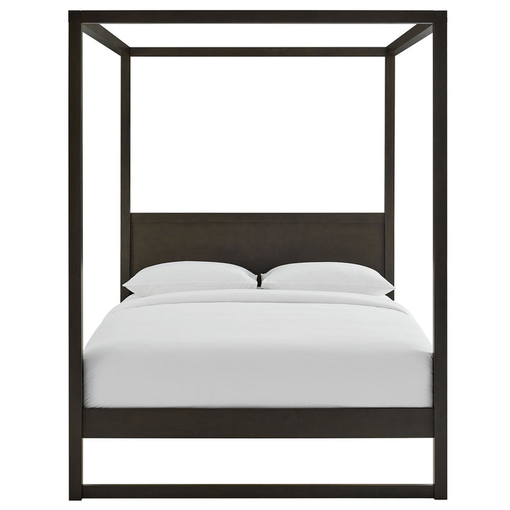 Skova Queen Canopy Bed – Smoked Oak Denmark Home