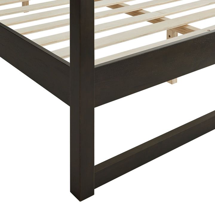 Skova Queen Canopy Bed – Smoked Oak Denmark Home