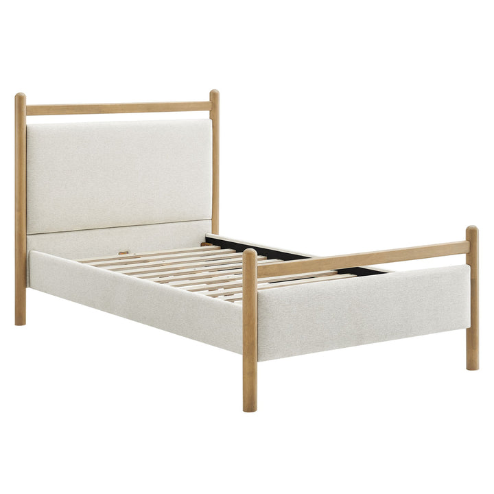 Fiona Twin Platform Bed  - Light Oak Heathered Ivory Denmark Home
