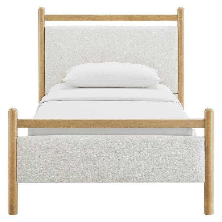 Fiona Twin Platform Bed  - Light Oak Heathered Ivory Denmark Home