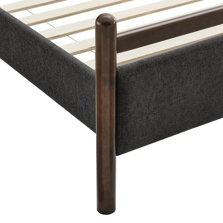 Fiona Full Platform Bed  - Wenge Heathered Dark Gray Denmark Home