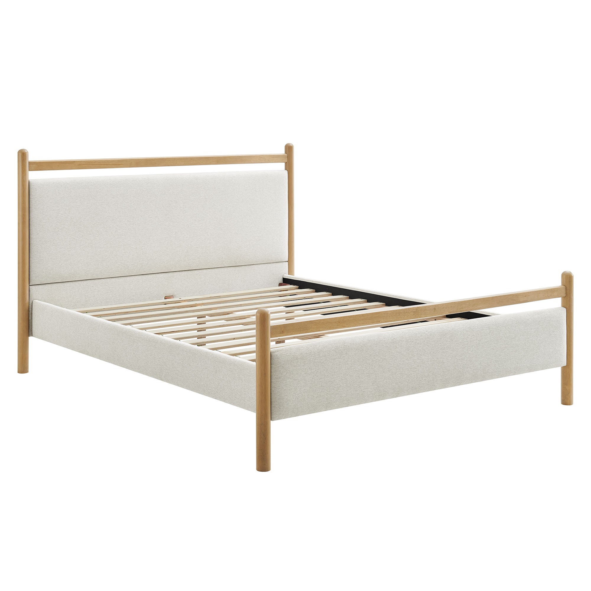 Fiona Queen Platform Bed  - Light Oak Heathered Ivory Denmark Home