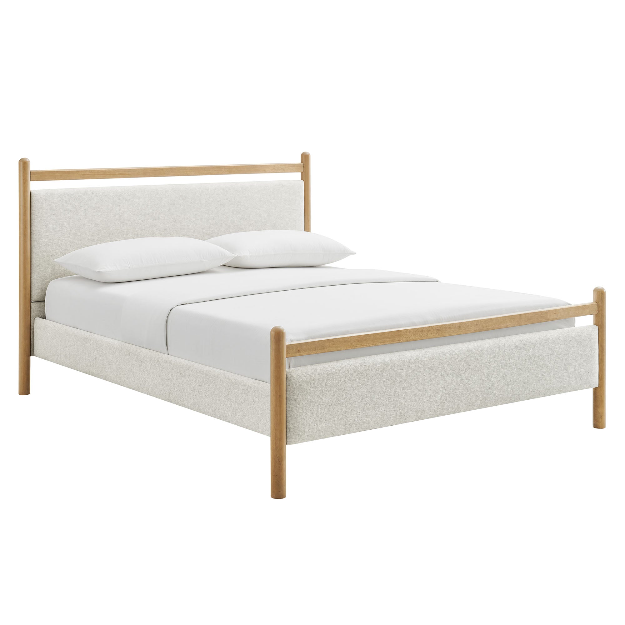 Fiona Queen Platform Bed  - Light Oak Heathered Ivory Denmark Home