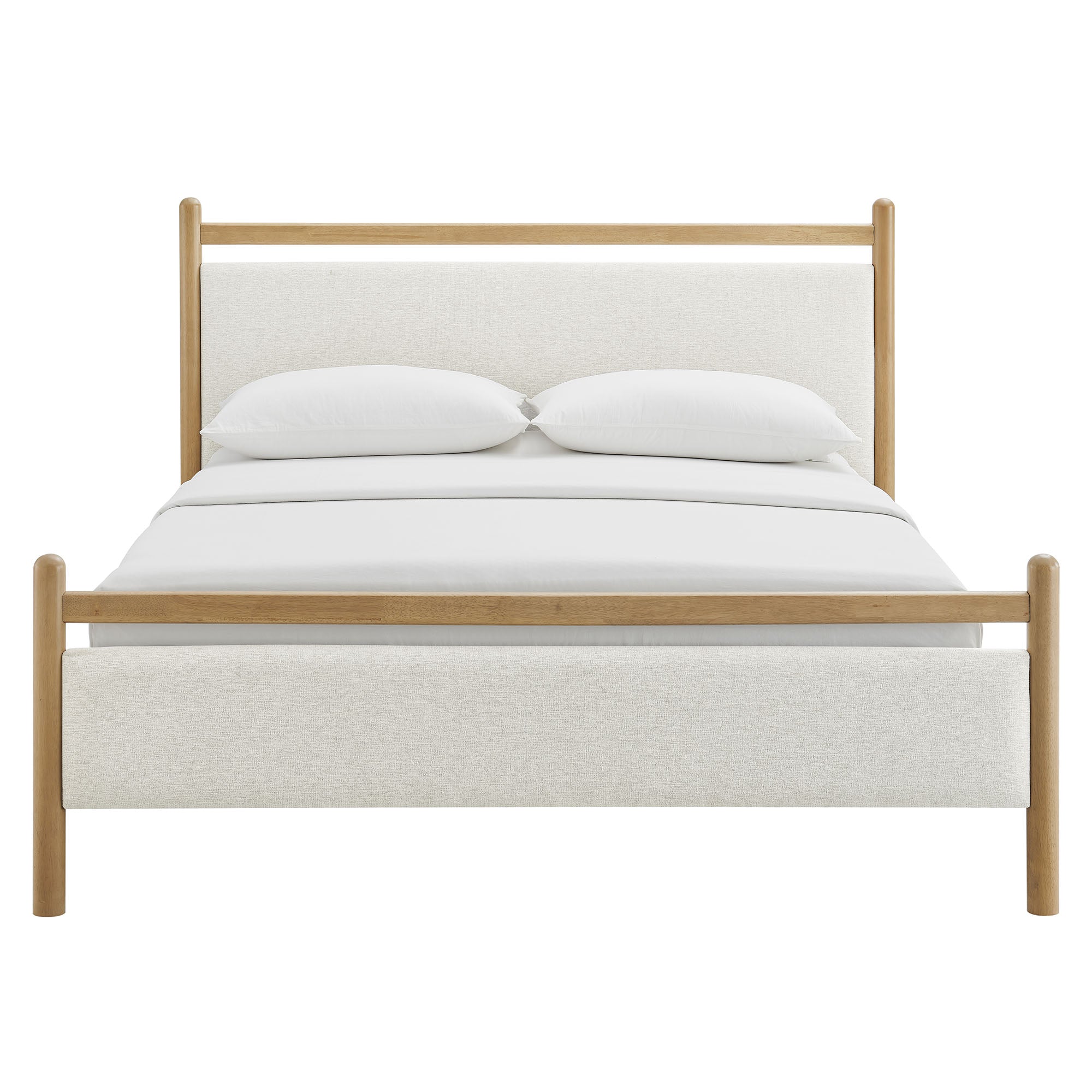 Fiona Queen Platform Bed  - Light Oak Heathered Ivory Denmark Home