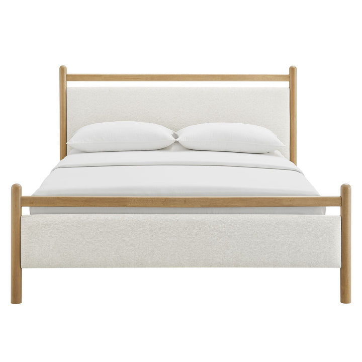 Fiona Queen Platform Bed  - Light Oak Heathered Ivory Denmark Home
