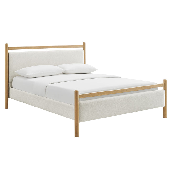 Fiona King Platform Bed  - Light Oak Heathered ivory Denmark Home