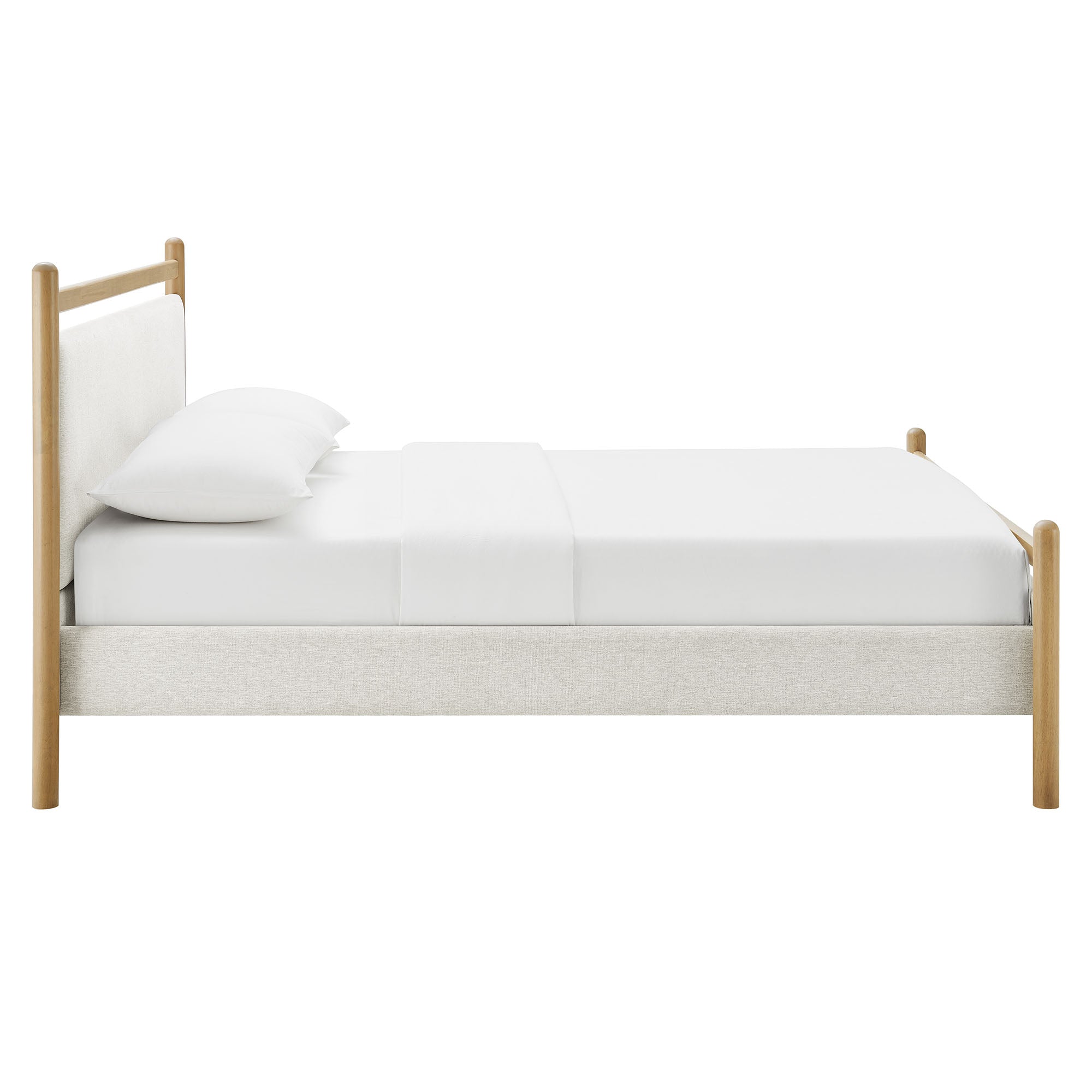 Fiona King Platform Bed  - Light Oak Heathered ivory Denmark Home