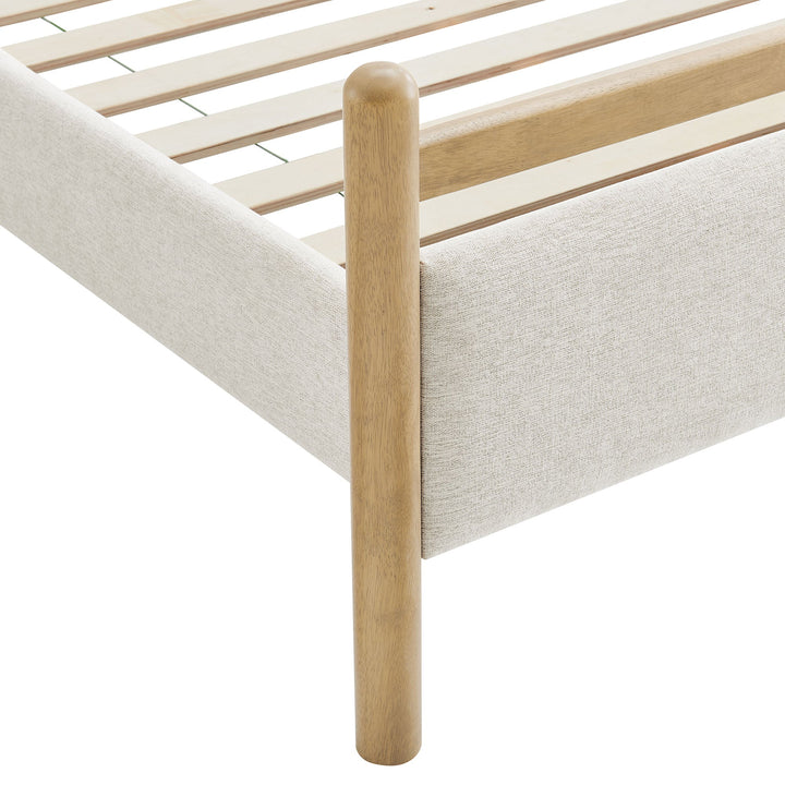 Fiona King Platform Bed  - Light Oak Heathered ivory Denmark Home