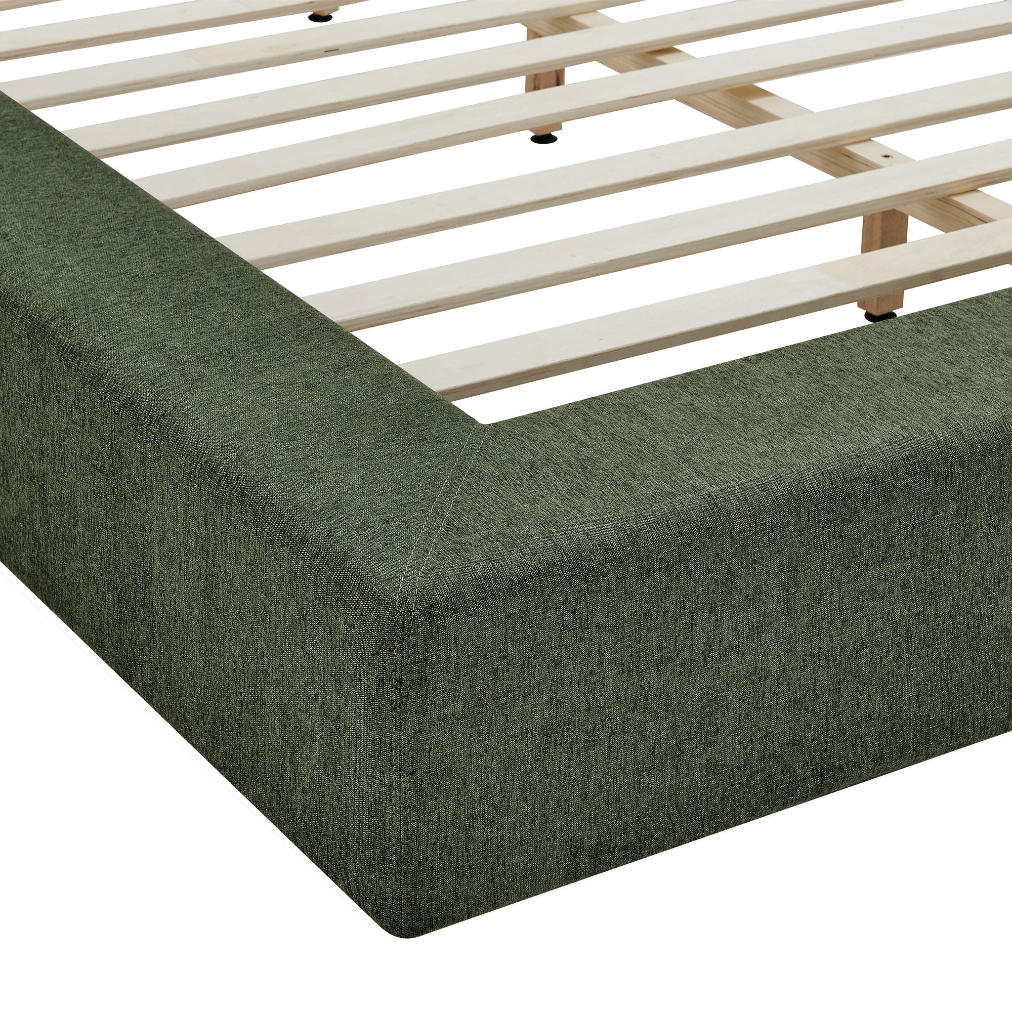 Siljan Chenille Queen Platform Bed - Eucalyptus Denmark Home