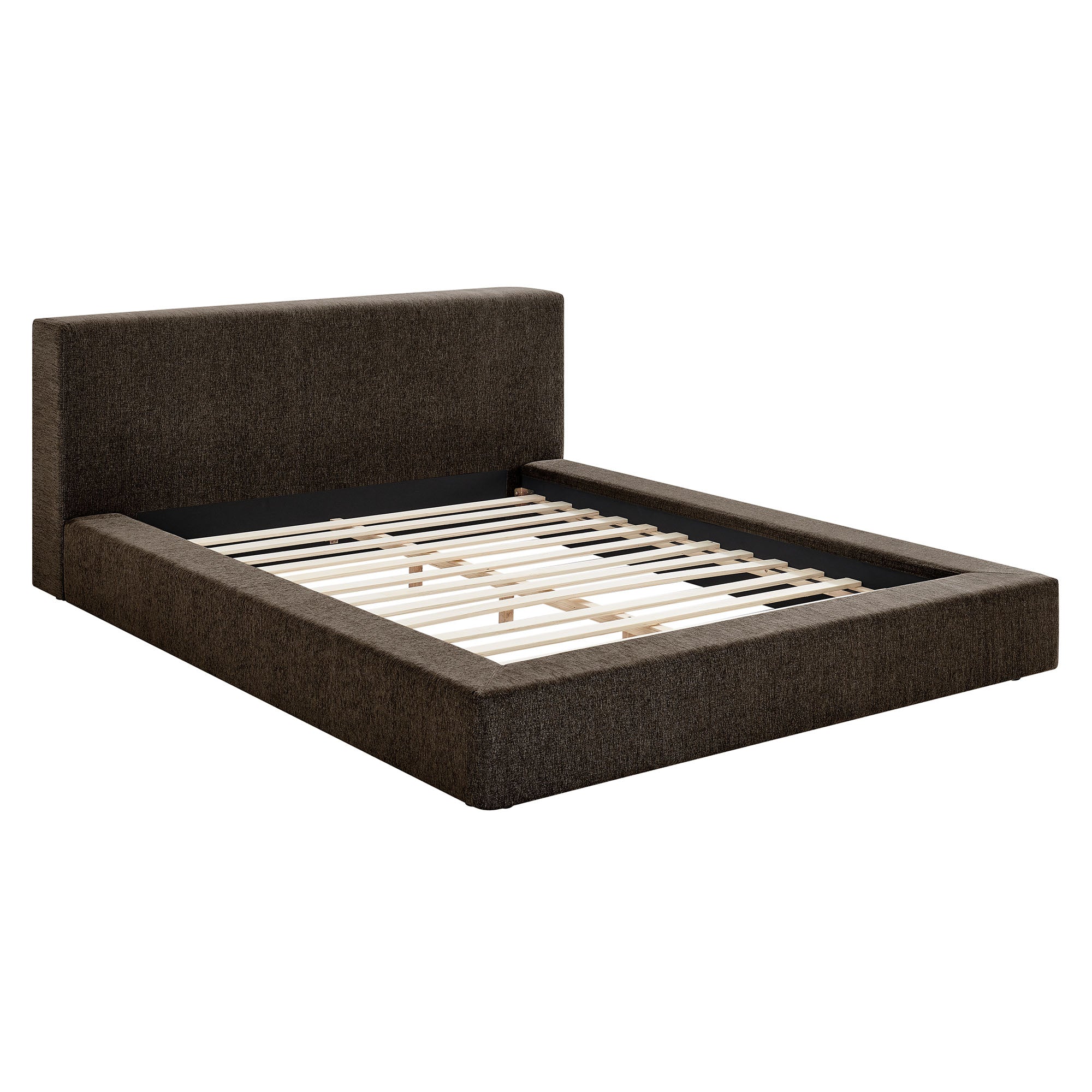 Siljan Chenille Queen Platform Bed - Java Denmark Home