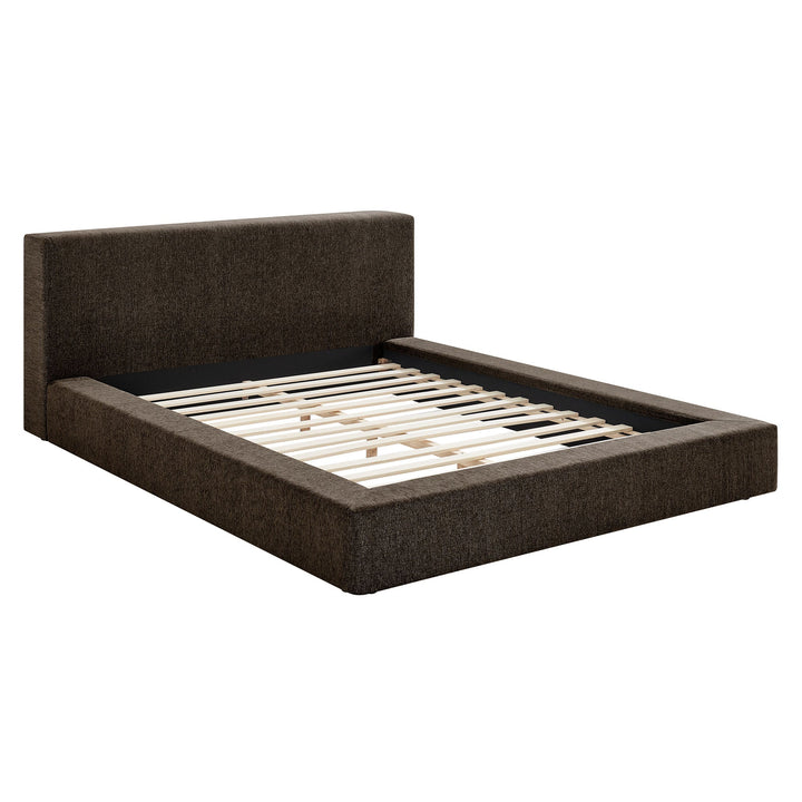 Siljan Chenille Queen Platform Bed - Java Denmark Home