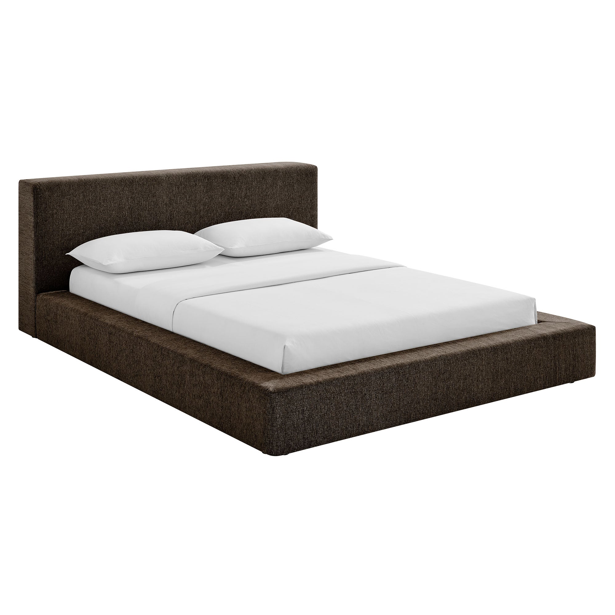 Siljan Chenille King Platform Bed - Light Gray (Copy) Denmark Home