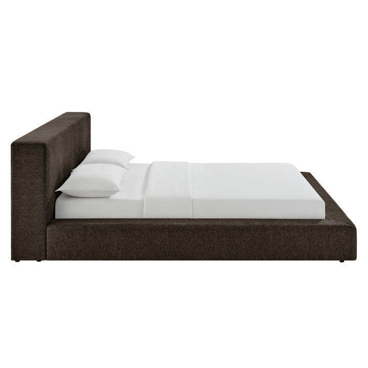 Siljan Chenille Queen Platform Bed - Java Denmark Home