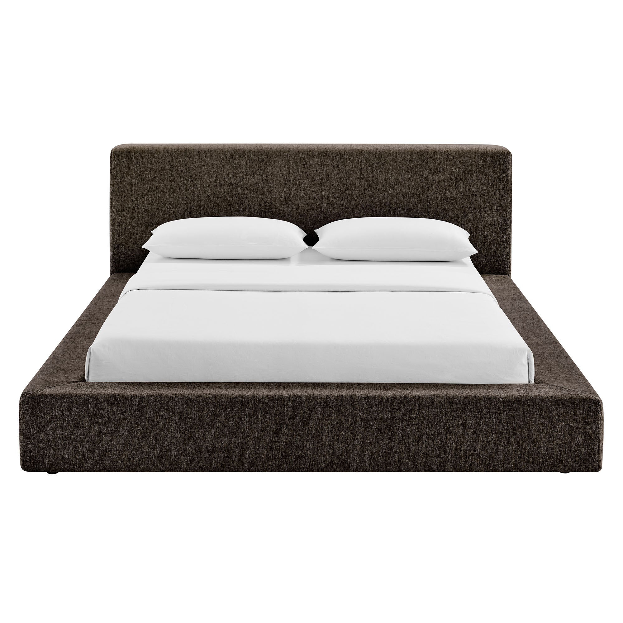 Siljan Chenille Queen Platform Bed - Java Denmark Home