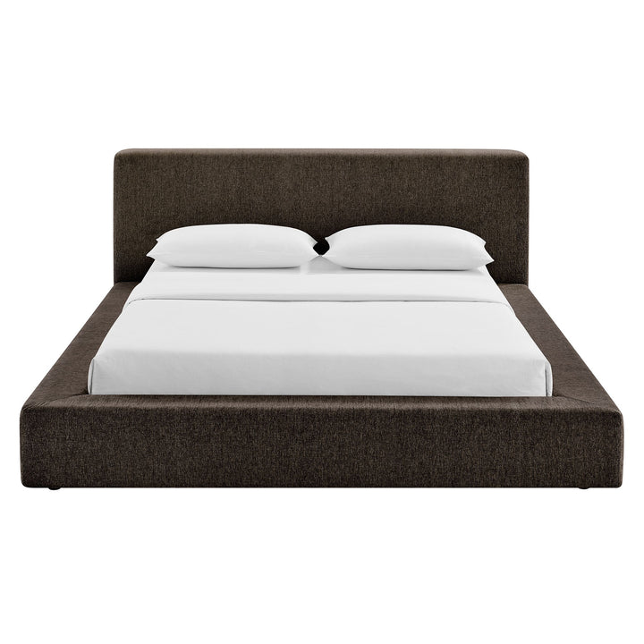 Siljan Chenille Queen Platform Bed - Java Denmark Home