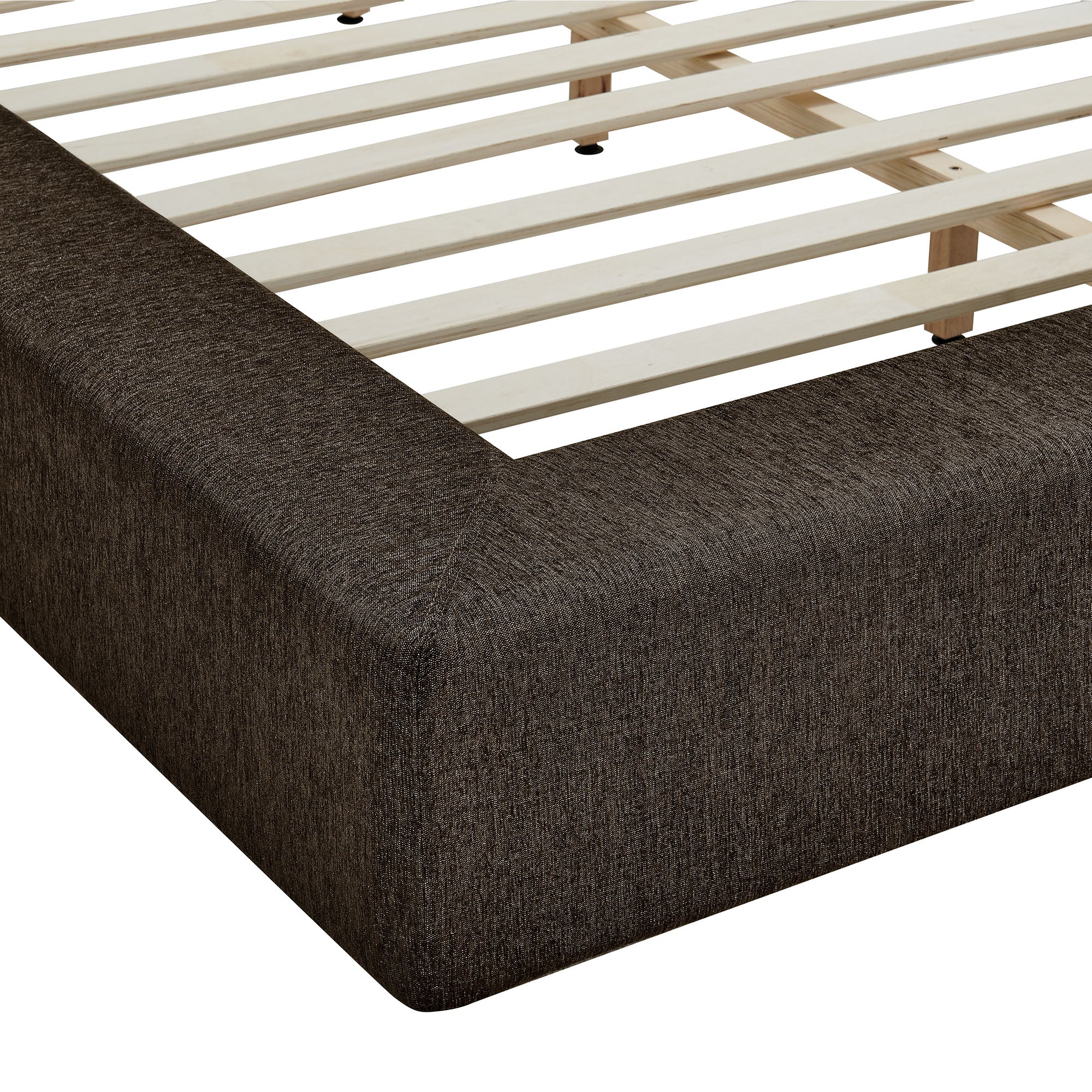 Siljan Chenille Queen Platform Bed - Java Denmark Home