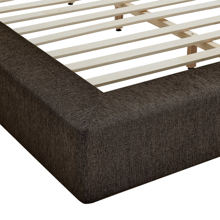 Siljan Chenille Queen Platform Bed - Java Denmark Home