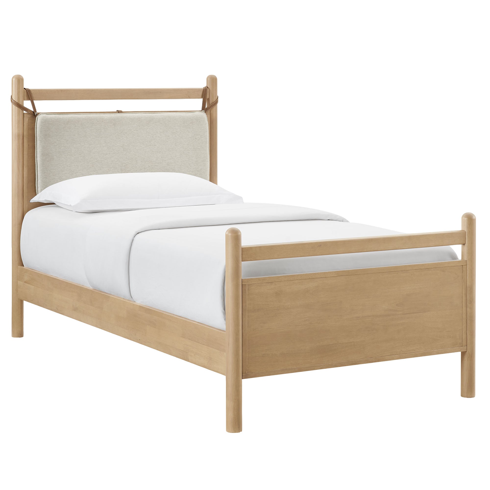 Skeppar Solid Wood Twin Platform Bed  - Light Oak Heathered Ivory Denmark Home